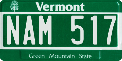 VT license plate NAM517