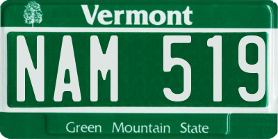 VT license plate NAM519