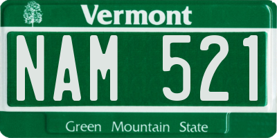 VT license plate NAM521