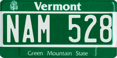 VT license plate NAM528