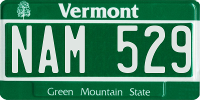 VT license plate NAM529
