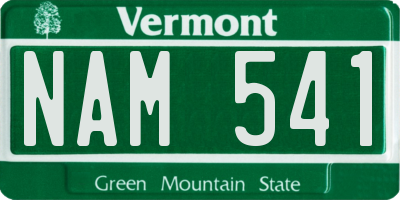 VT license plate NAM541