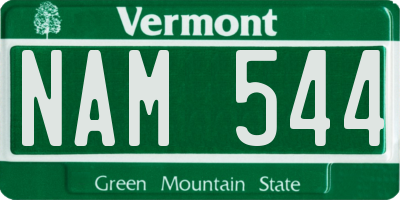 VT license plate NAM544