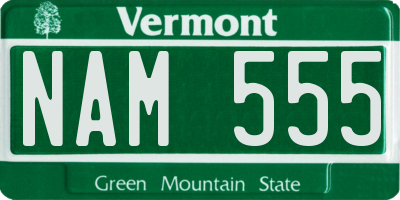 VT license plate NAM555