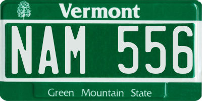 VT license plate NAM556