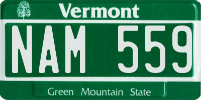 VT license plate NAM559