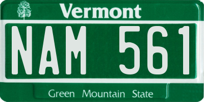 VT license plate NAM561