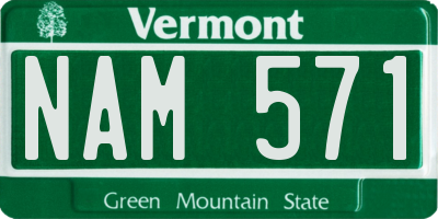 VT license plate NAM571