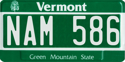 VT license plate NAM586