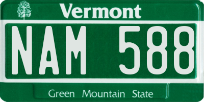 VT license plate NAM588