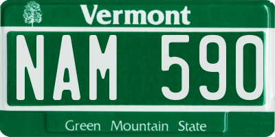 VT license plate NAM590