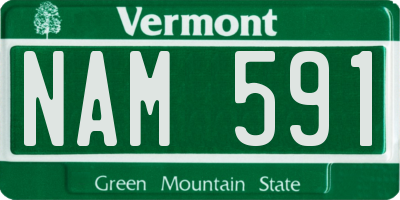 VT license plate NAM591
