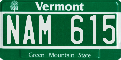 VT license plate NAM615