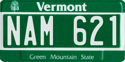 VT license plate NAM621