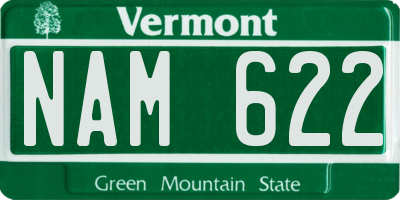 VT license plate NAM622