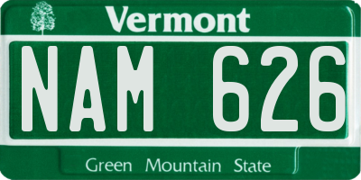 VT license plate NAM626
