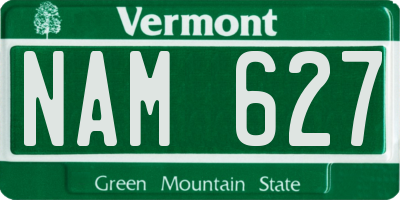 VT license plate NAM627