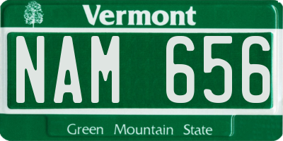 VT license plate NAM656