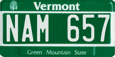 VT license plate NAM657