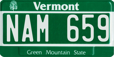 VT license plate NAM659