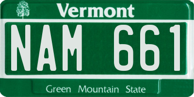 VT license plate NAM661