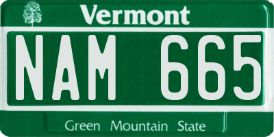 VT license plate NAM665