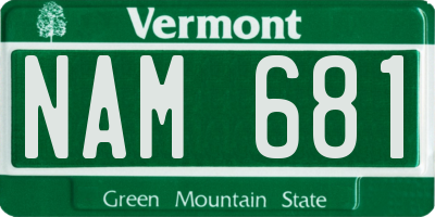 VT license plate NAM681