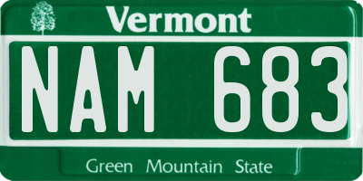 VT license plate NAM683