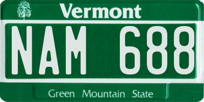 VT license plate NAM688