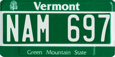 VT license plate NAM697