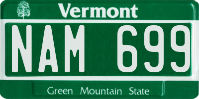 VT license plate NAM699