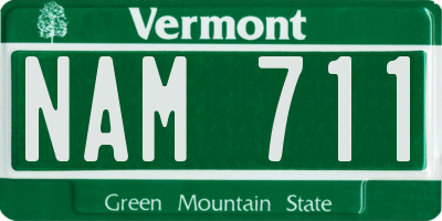 VT license plate NAM711