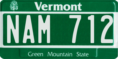VT license plate NAM712