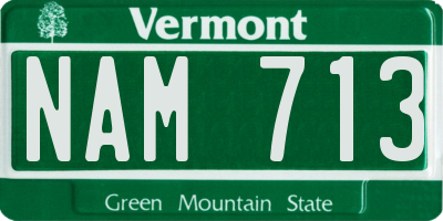 VT license plate NAM713