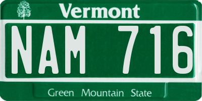VT license plate NAM716