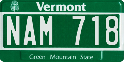 VT license plate NAM718