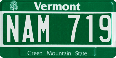 VT license plate NAM719