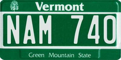 VT license plate NAM740
