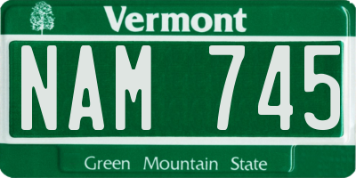 VT license plate NAM745