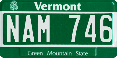 VT license plate NAM746