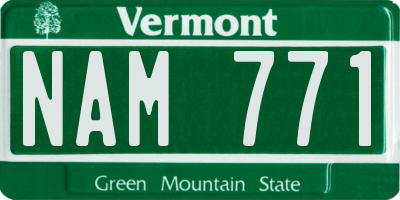 VT license plate NAM771