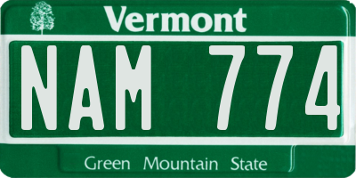VT license plate NAM774