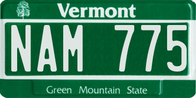VT license plate NAM775