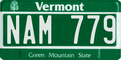 VT license plate NAM779