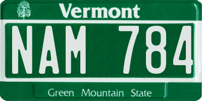 VT license plate NAM784