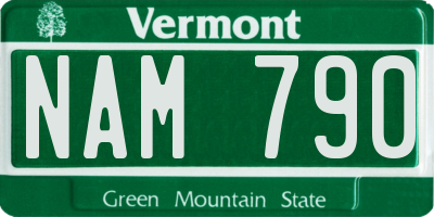 VT license plate NAM790
