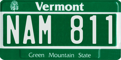 VT license plate NAM811