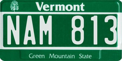 VT license plate NAM813