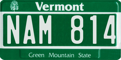 VT license plate NAM814