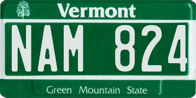 VT license plate NAM824